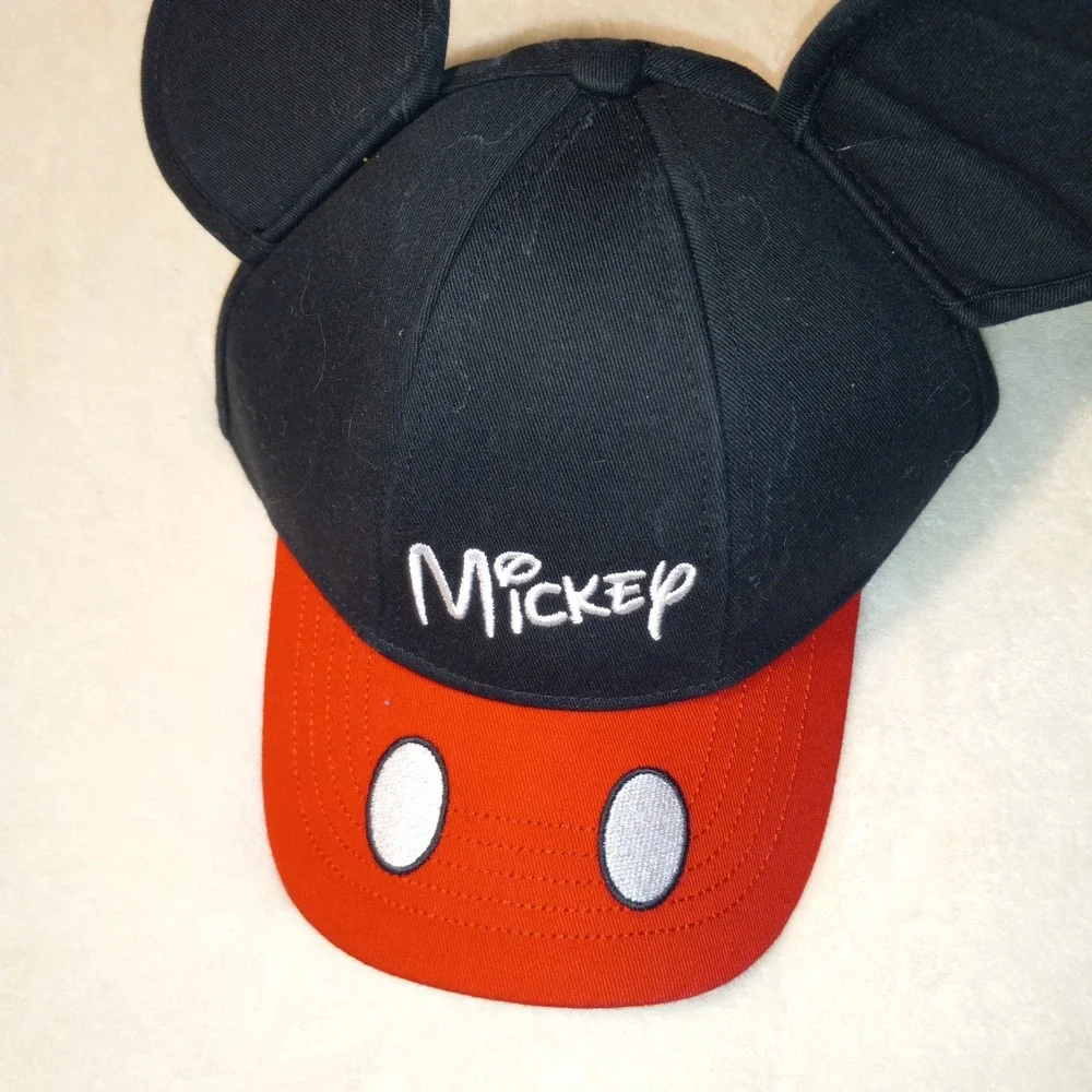 Disney Mickey Mouse Ears Kids Black Red Snapback Hat Cap Adjustable